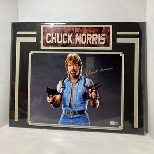 Chuck Norris Autograph Signed Delta Force Photo Collage Scott McCoy Beckett COA